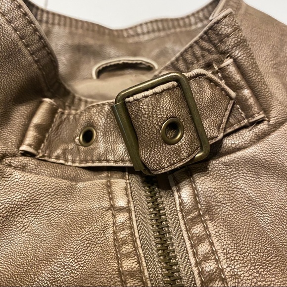 Cat Walk Studio Brown Vegan Leather Jacket Medium - Picture 3 of 6